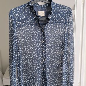 Sézane blue floral blouse EU36 US4